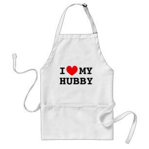Eu amo meus aventais hubby para mulheres