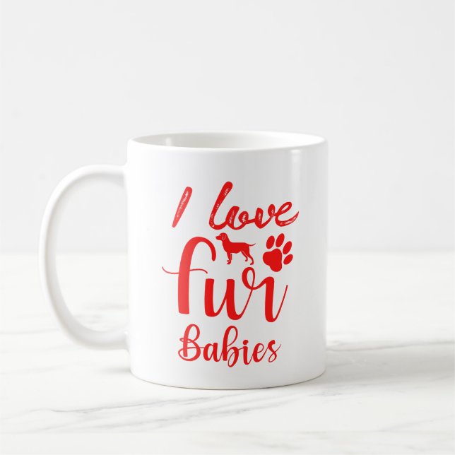 Eu Amo Meus Bebês de Pelúcia Caneca de Café para A (Esquerda)