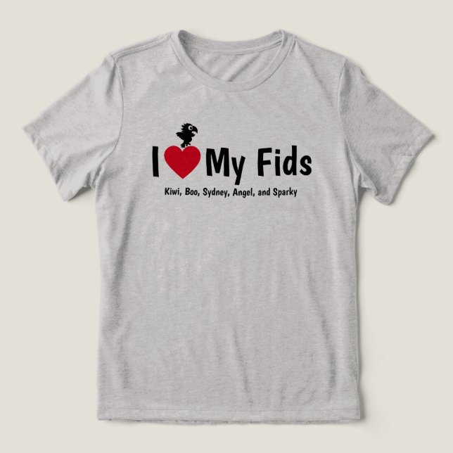 Eu Amo Meus Fids Papagaio Kids (Design frontal)