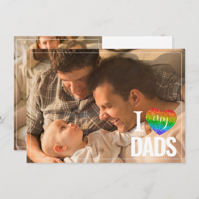 Eu Amo Meus Pais | Cartão de Dia de os pais Arco-Í (Frente/Verso)