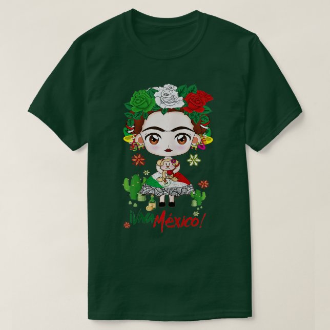 Eu amo México Viva México Camisa mexicana Frente 1 (Frente do Design)