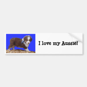Eu amo minha Aussie! Adesivo de Para-choque
