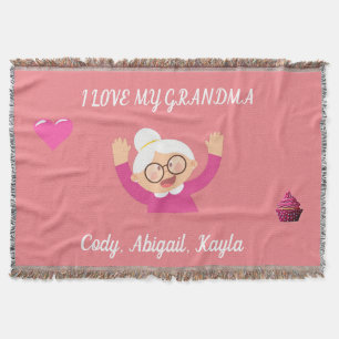 "Eu amo minha avó" joga cobertor com nomes de cria