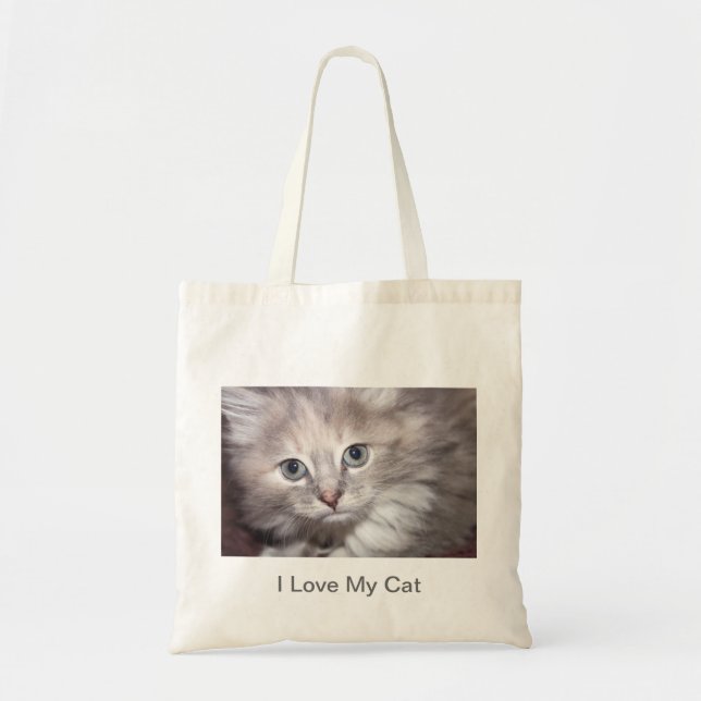 Eu amo minha bolsa de canvas do gato (Frente)