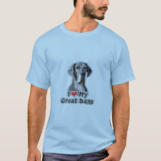 Eu amo minha camisa da sela T de great dane