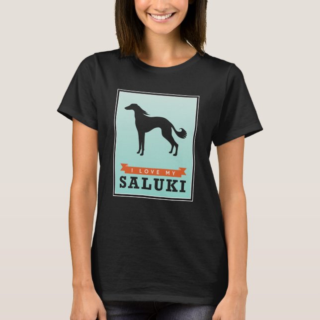 Eu amo minha camisa de Saluki (Frente)