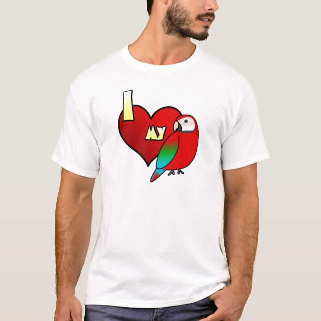 Eu amo minha camisa do Macaw T de Greenwing (Frente)