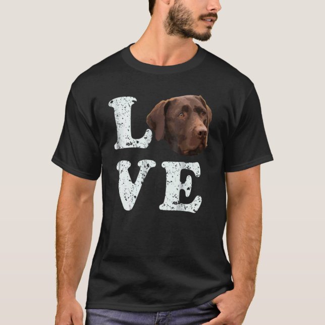 Eu Amo Minha Camiseta de Cachorro Labrador Retriev (Frente)