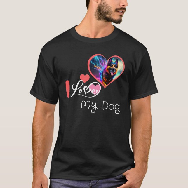 eu amo minha camiseta de cão (Frente)