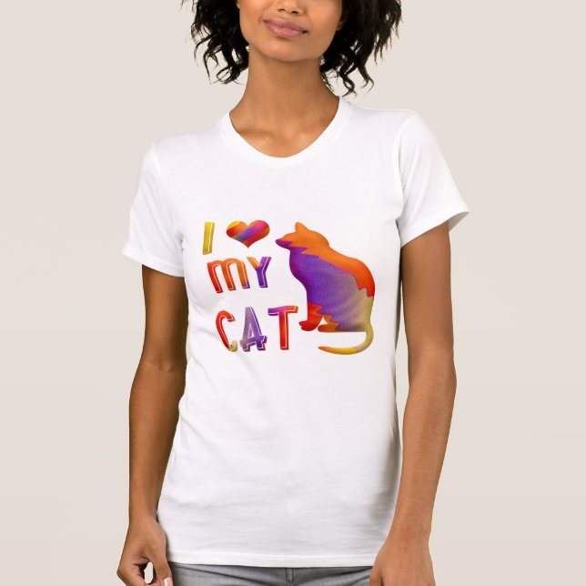 Eu Amo Minha Camiseta De Gato (Frente)