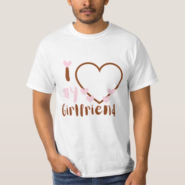 Eu Amo Minha Camiseta Personalizada Namorada (Frente)