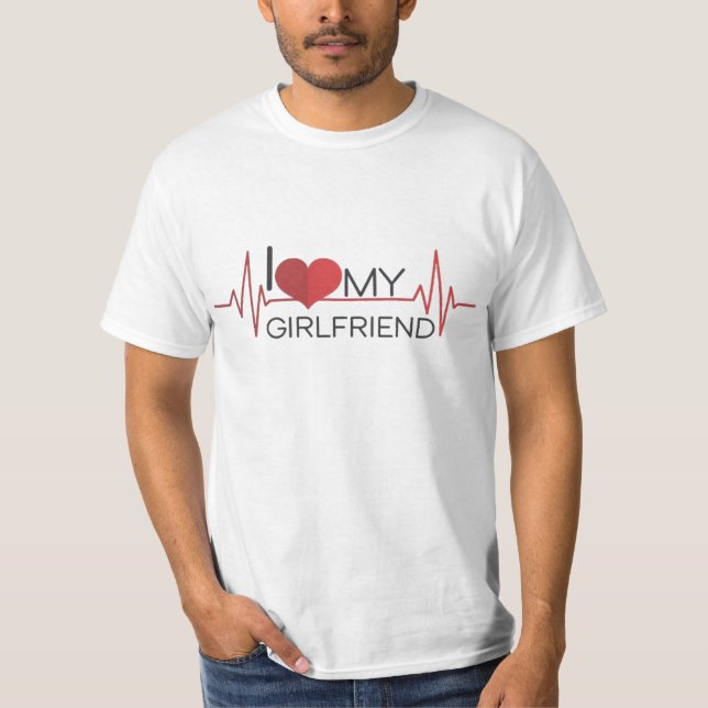 Eu Amo Minha Camiseta Personalizada Namorada (Frente)