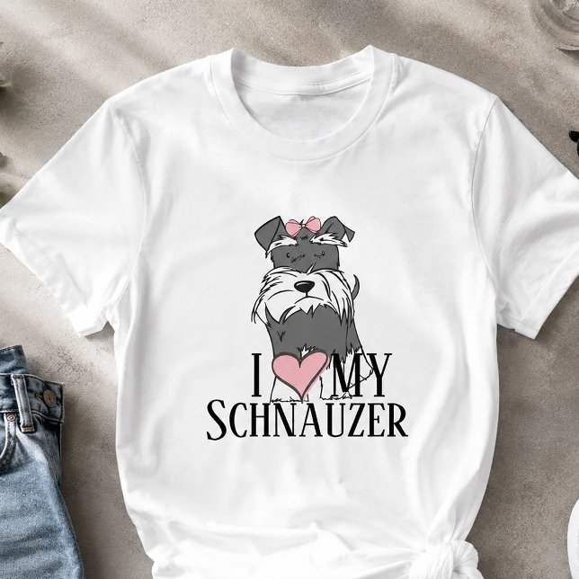 Eu Amo Minha Camiseta Schnauzer (Cute Schnauzer Tshirt)