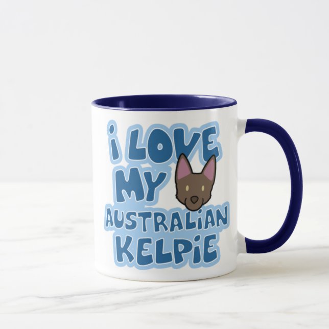 Eu amo minha caneca australiana do Kelpie (Direita)
