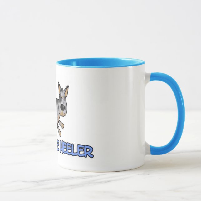 eu amo minha caneca azul do heeler (Direita)