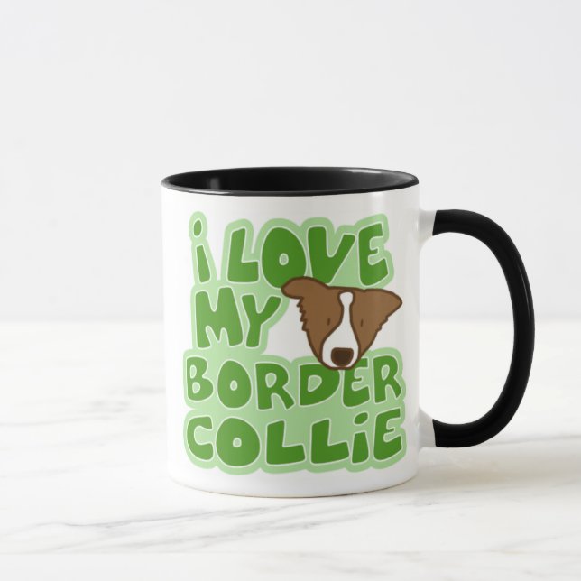 Eu amo minha caneca de border collie (Direita)