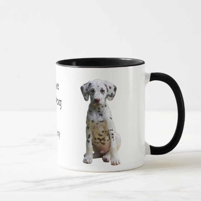 Eu amo minha caneca de café Dalmatian do cão (Direita)
