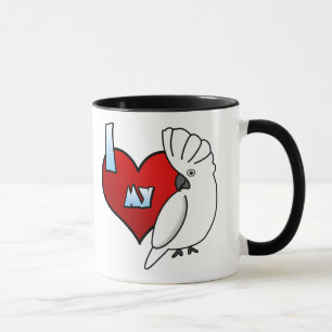 Eu amo minha caneca do Cockatoo do guarda-chuva