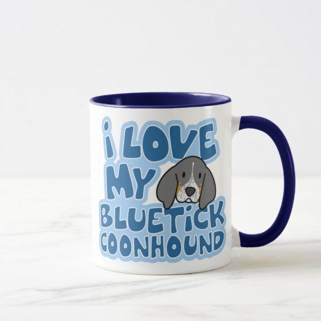 Eu amo minha caneca do Coonhound de Bluetick (Direita)
