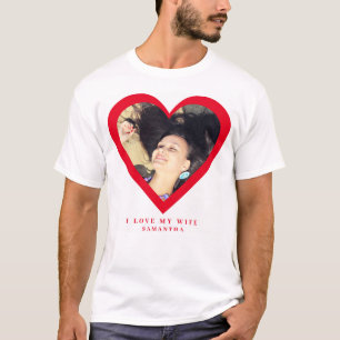 Eu amo minha esposa Foto Personalizada de Camiseta