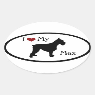 Eu amo minha etiqueta do Oval do Schnauzer