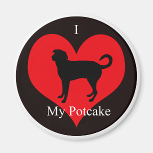 Eu amo minha imã de geladeira de Potcake