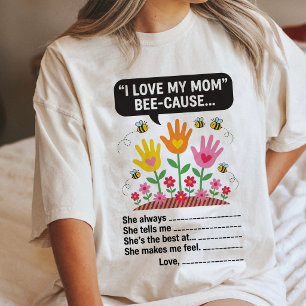 Eu Amo Minha Mãe Abelha Porque Cartão do Dia das M