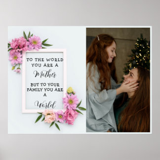 Eu Amo Minha Mãe Dia das Mães Poster Floral