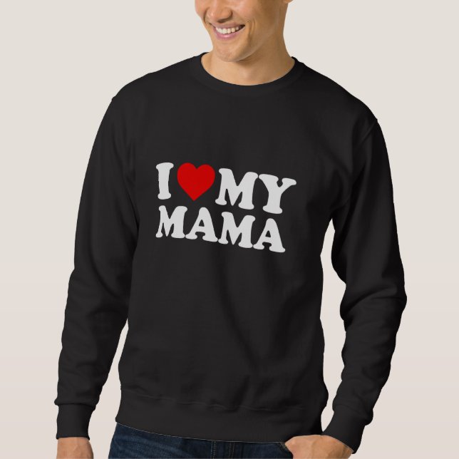 Eu Amo Minha Mãe Pullover De Coração Vermelha (Frente)