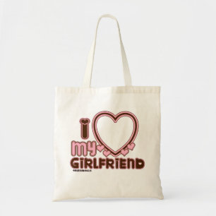 Eu Amo Minha Namorada Bolsa Marrom Rosa Tote