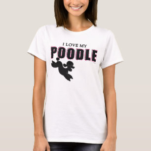 Eu Amo Minhas Camisetas De Poodle Negra