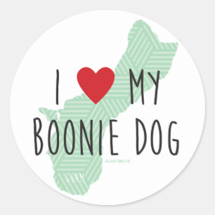 Eu amo minhas etiquetas do cão de Boonie (o verde