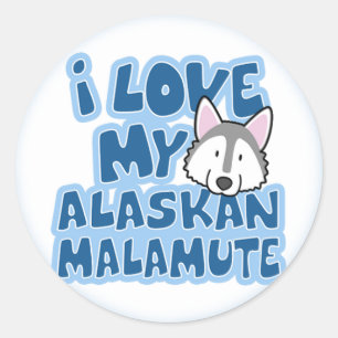 Eu amo minhas etiquetas do Malamute do Alasca