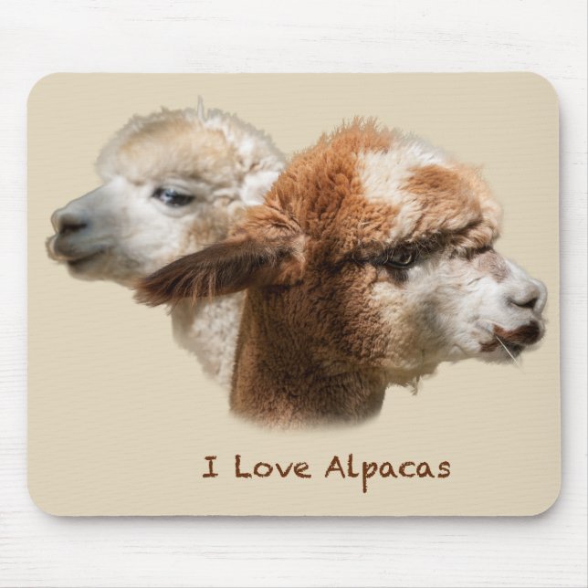 Eu Amo Mousepad de Alpacas (Frente)