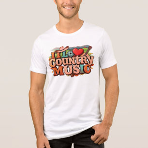 Eu Amo Música country - Retro Western Style Design