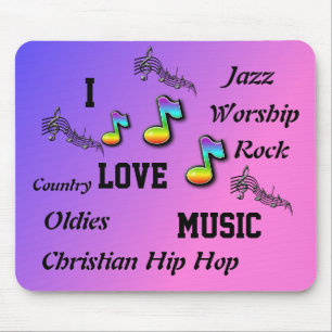EU AMO MÚSICA MOUSEPAD