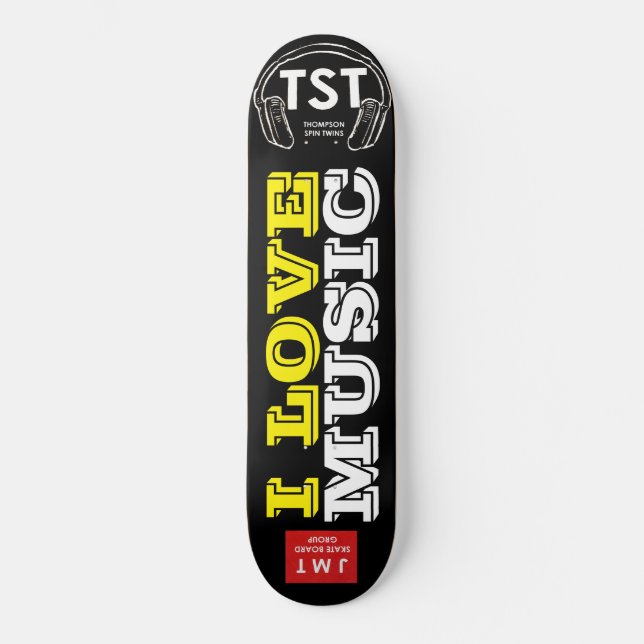 EU AMO MÚSICA  Skateboard (Frente)