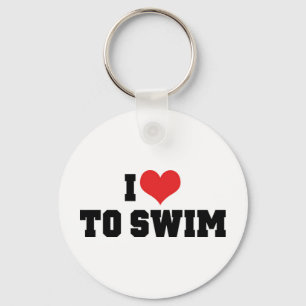 Eu amo nadar o chaveiro