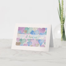 Eu Amo Nós Corações Pastel Romance Cartão