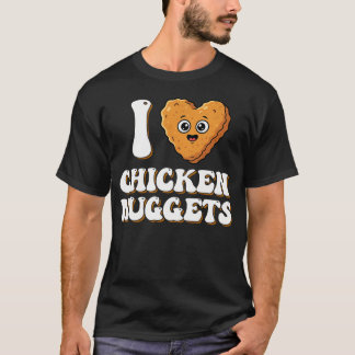 Eu Amo Nuggets De Frango Camisa Divertida Para Com