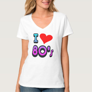 EU AMO o 80' camisa retro dos anos 80 T do