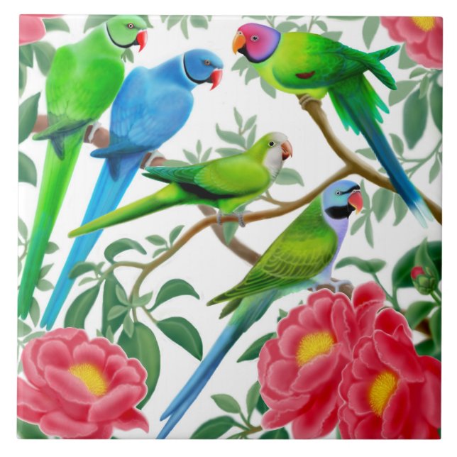 Eu amo o azulejo dos Parakeets (Frente)