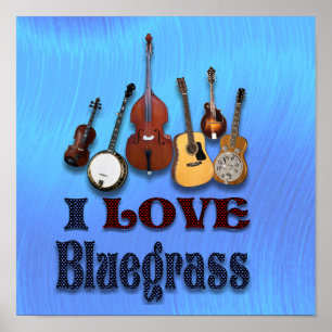 EU AMO O BLUEGRASS - POSTER