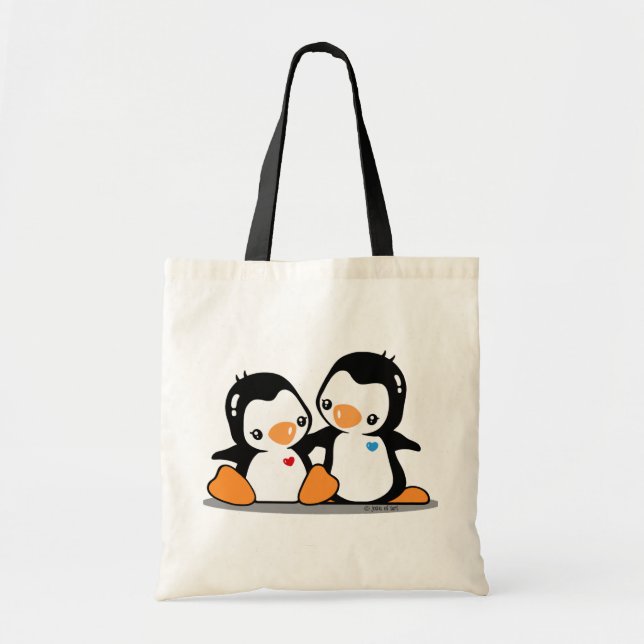 Eu amo o bolsa do orçamento dos pinguins (Frente)