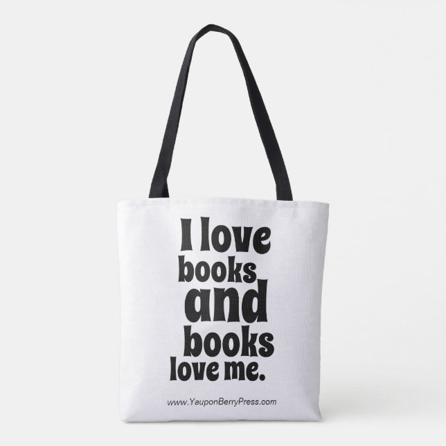Eu amo o bolsa dos livros (branco e o preto) (Verso)