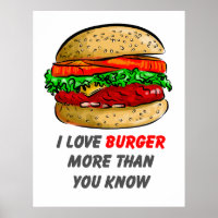 Eu amo o Burger Poster