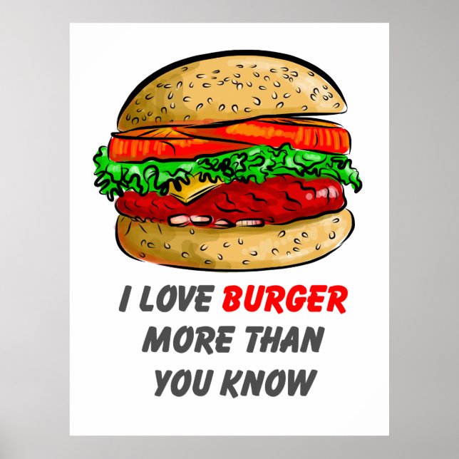 Eu amo o Burger Poster (Frente)