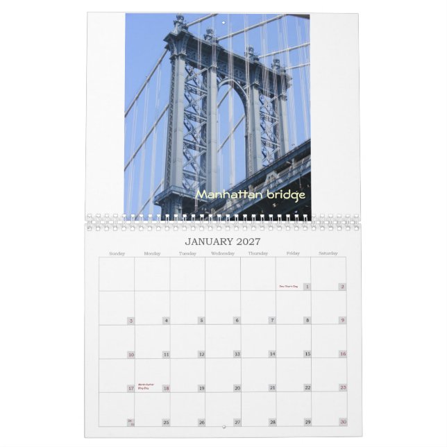 Eu amo o calendário de New York (Jan 2027)
