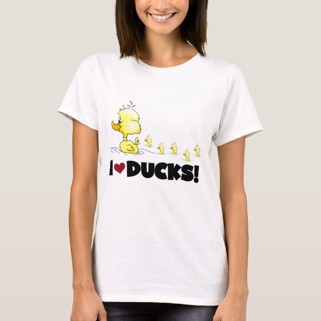 Eu amo o camiseta e os presentes dos patos (Frente)