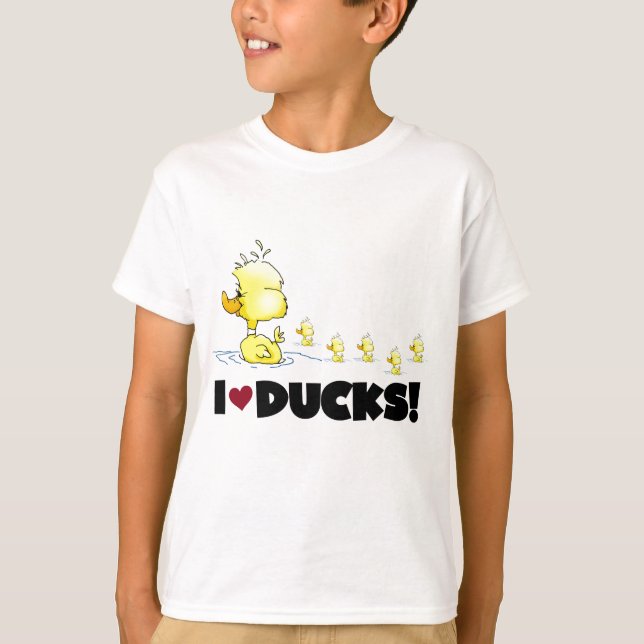 Eu amo o camiseta e os presentes dos patos (Frente)